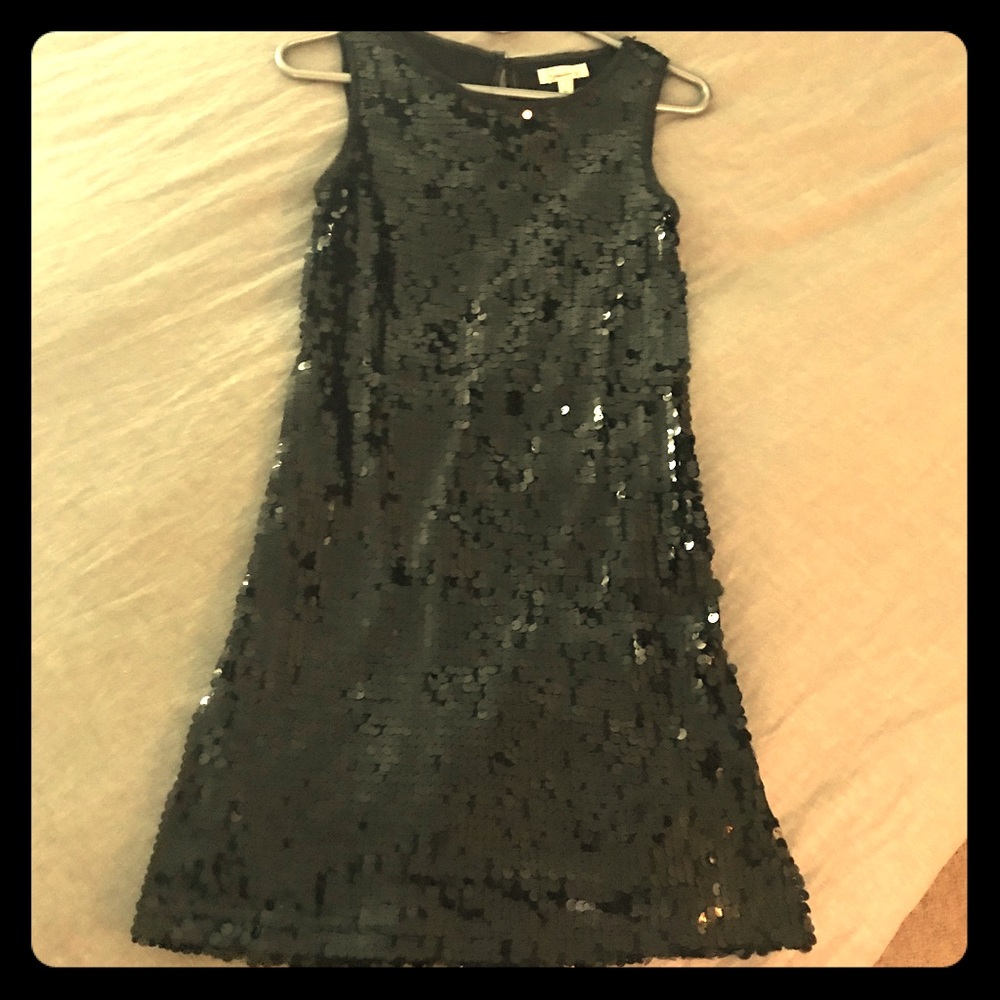 Black all sequined mini dress